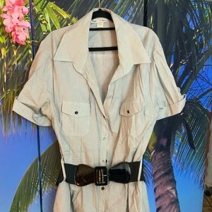 WEIGHT LOSS SALE! Brand new NEVER WORN blouse! great quality. Comes with belt.